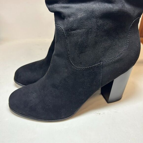 Style & Co. Womens 12 M Black Microsuede Saraa Slouch Mid Calf Boots DISPLAY JC8 - Picture 2 of 5